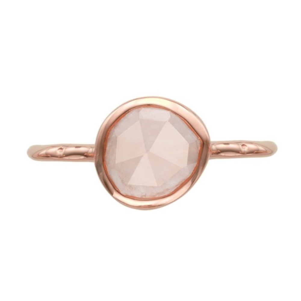 Monica Vinader Rose Gold Rose Quartz Siren Ring - Picture 2 of 6